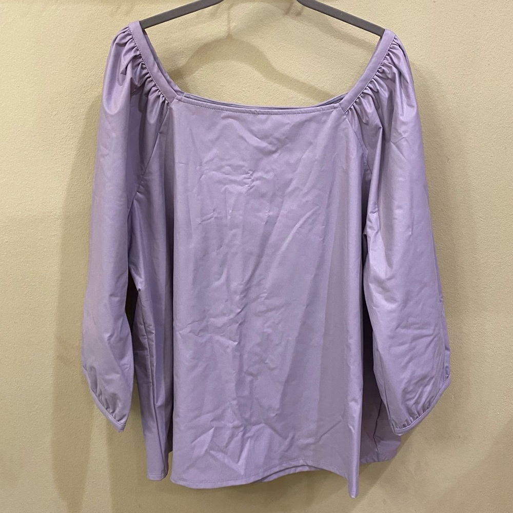 Cato Faux Leather Blouse